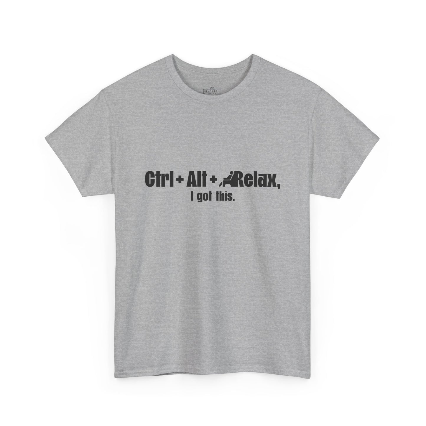 CTRL + ALT + RELAX Unisex Heavy Cotton Tee - Perfect for IT Nerds