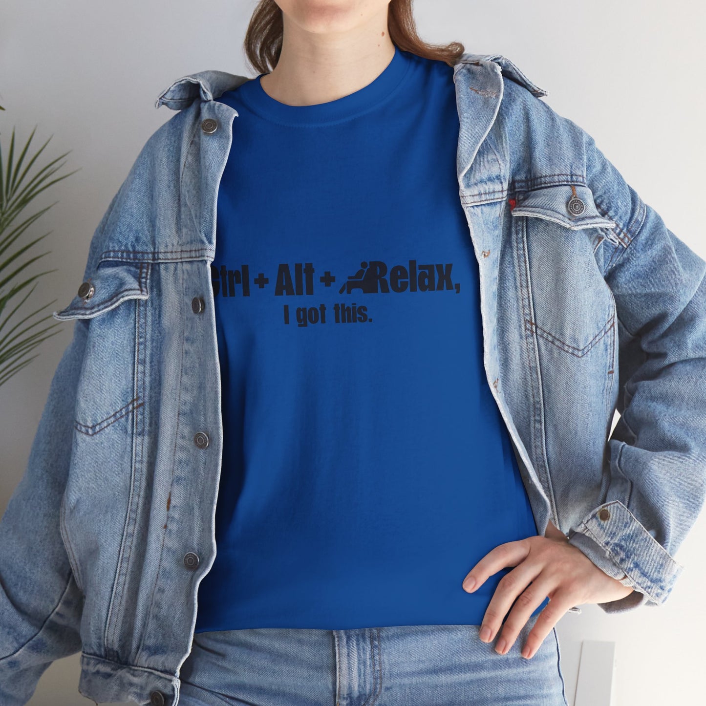 CTRL + ALT + RELAX Unisex Heavy Cotton Tee - Perfect for IT Nerds