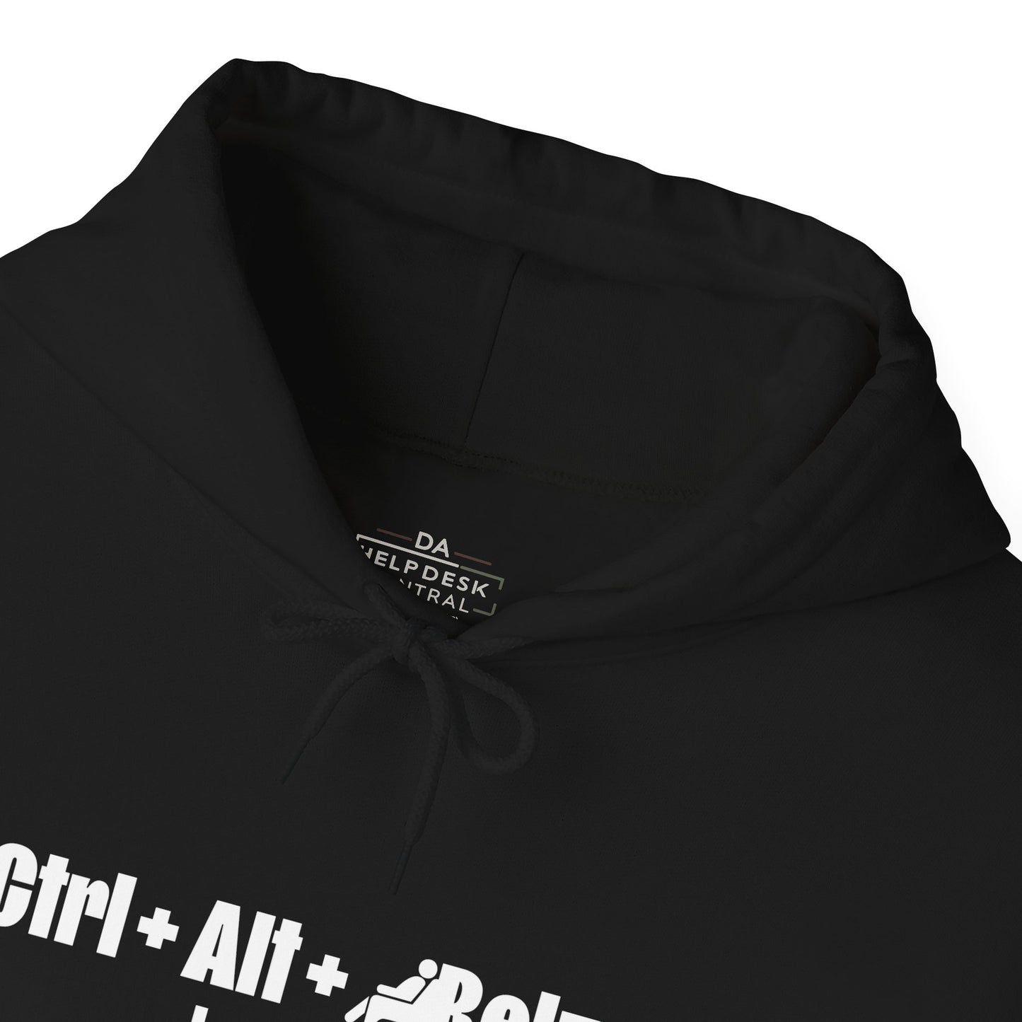 Black - CTRL + ALT + RELAX Unisex Hoodie - Perfect Gift for Tech Lovers