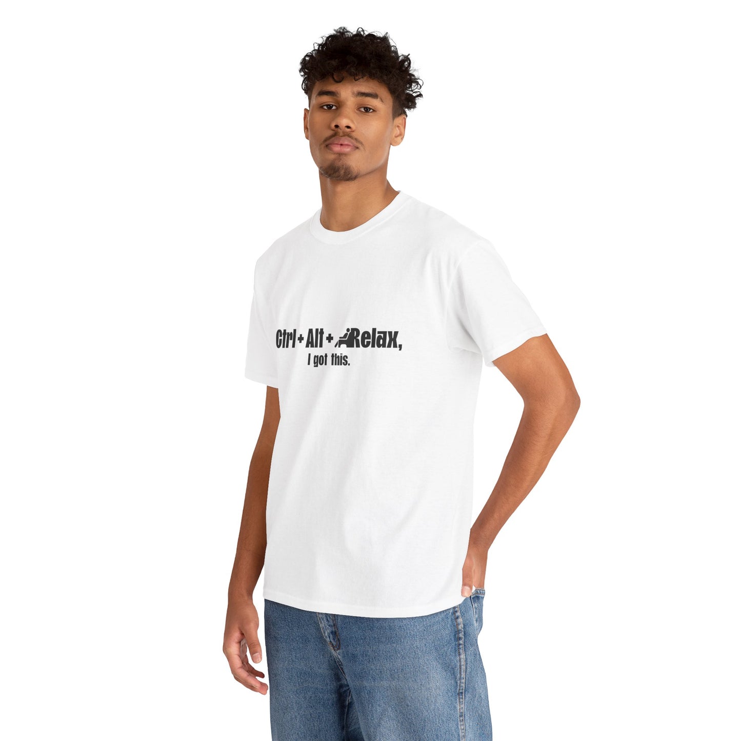 CTRL + ALT + RELAX Unisex Heavy Cotton Tee - Perfect for IT Nerds