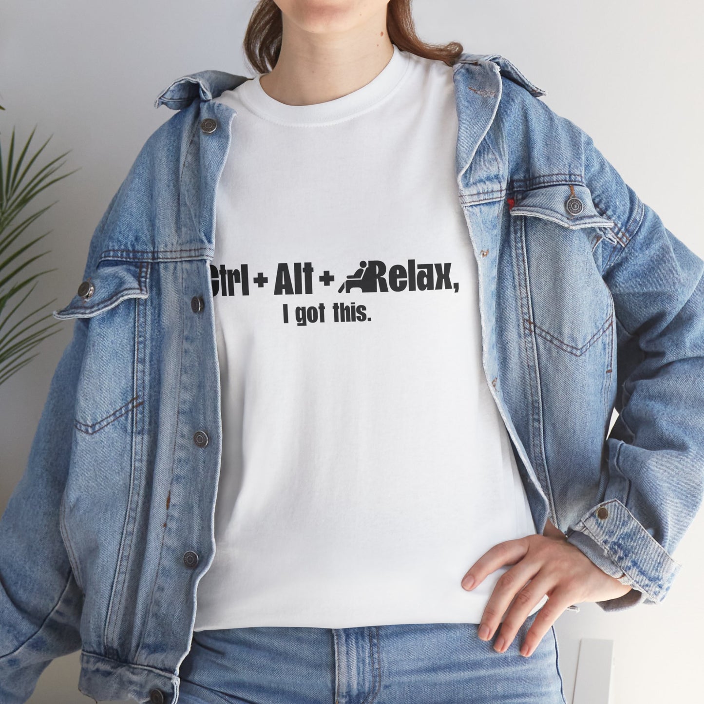CTRL + ALT + RELAX Unisex Heavy Cotton Tee - Perfect for IT Nerds