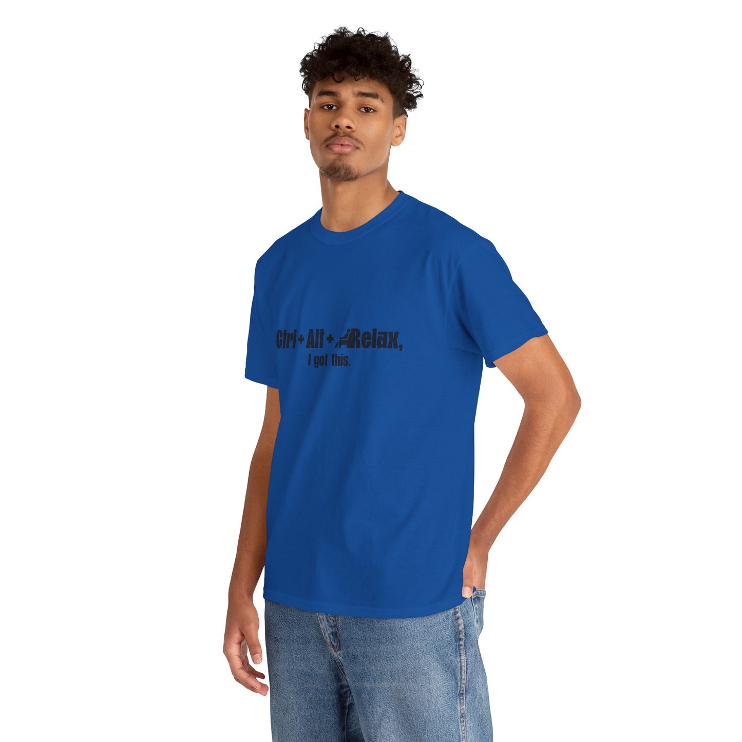 CTRL + ALT + RELAX Unisex Heavy Cotton Tee - Perfect for IT Nerds