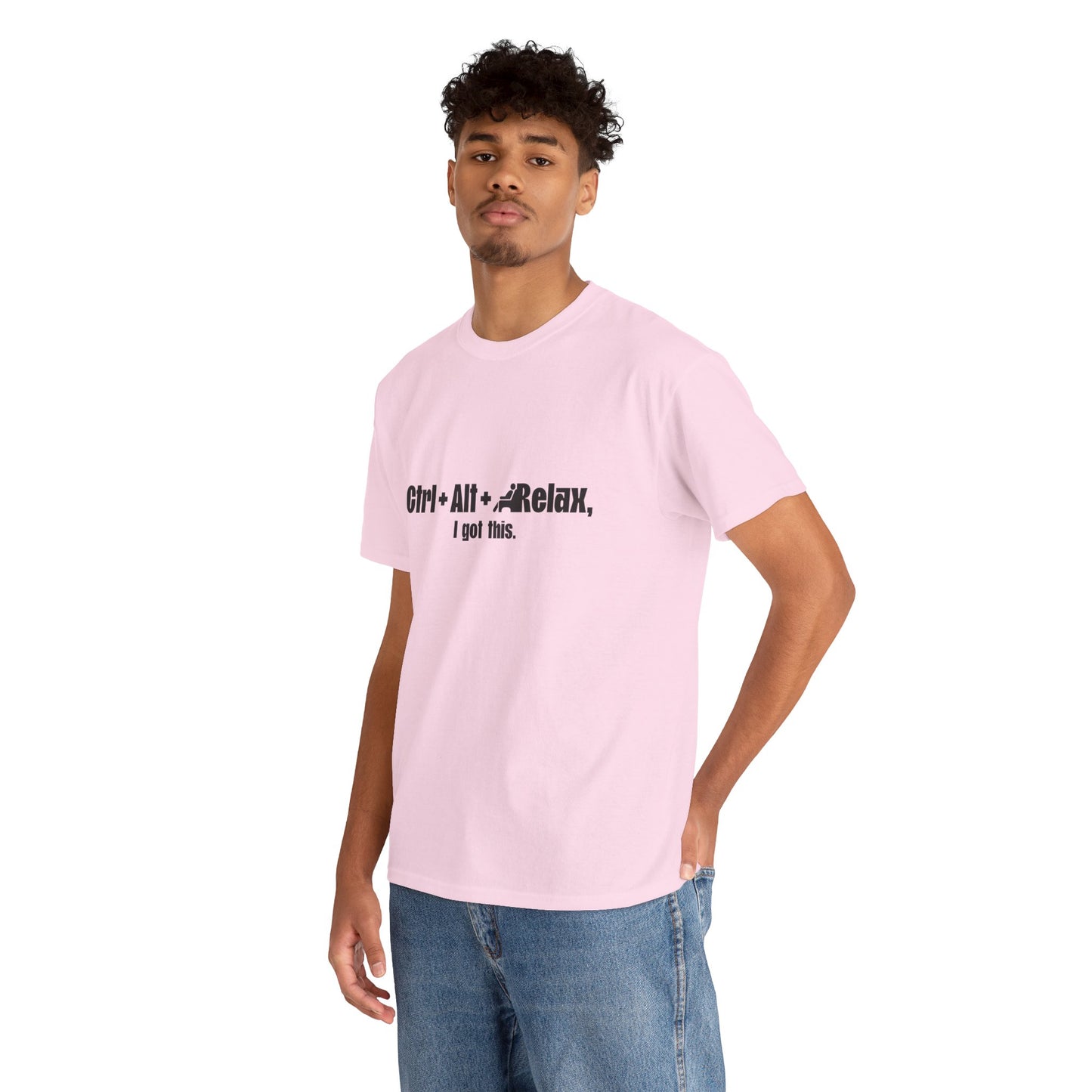CTRL + ALT + RELAX Unisex Heavy Cotton Tee - Perfect for IT Nerds