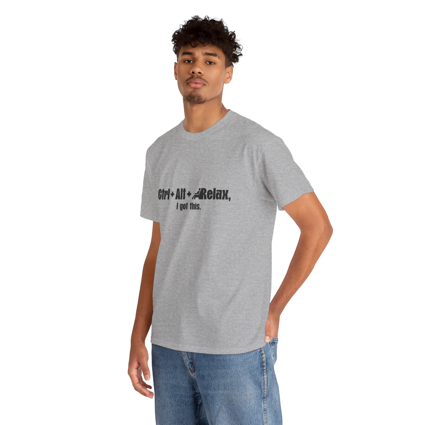 CTRL + ALT + RELAX Unisex Heavy Cotton Tee - Perfect for IT Nerds
