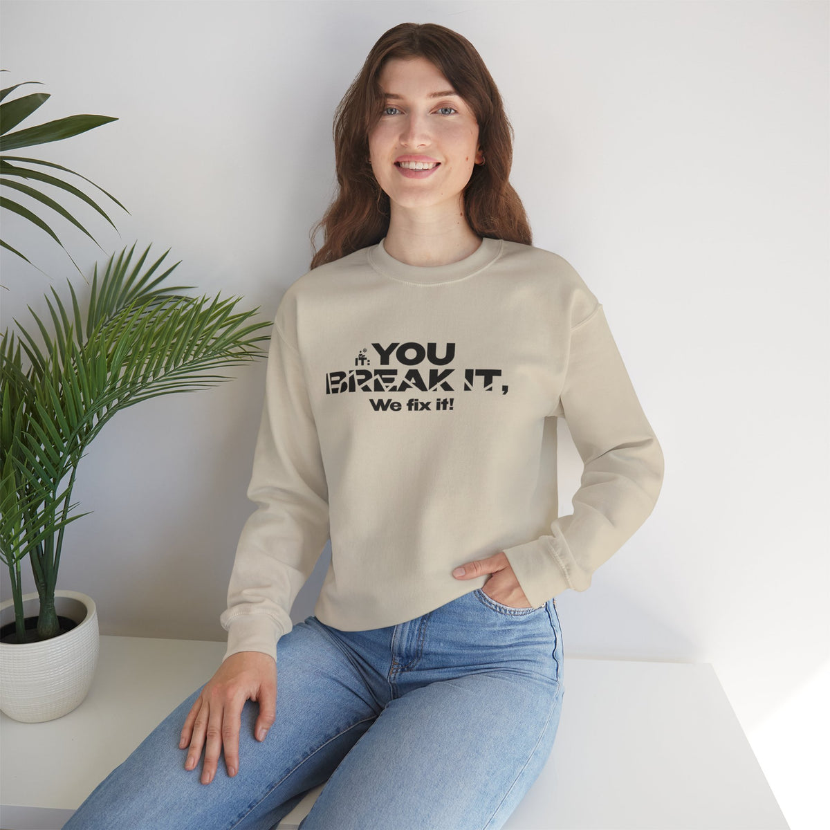 Crewneck Sweatshirt — "Break-Fix." Graphic