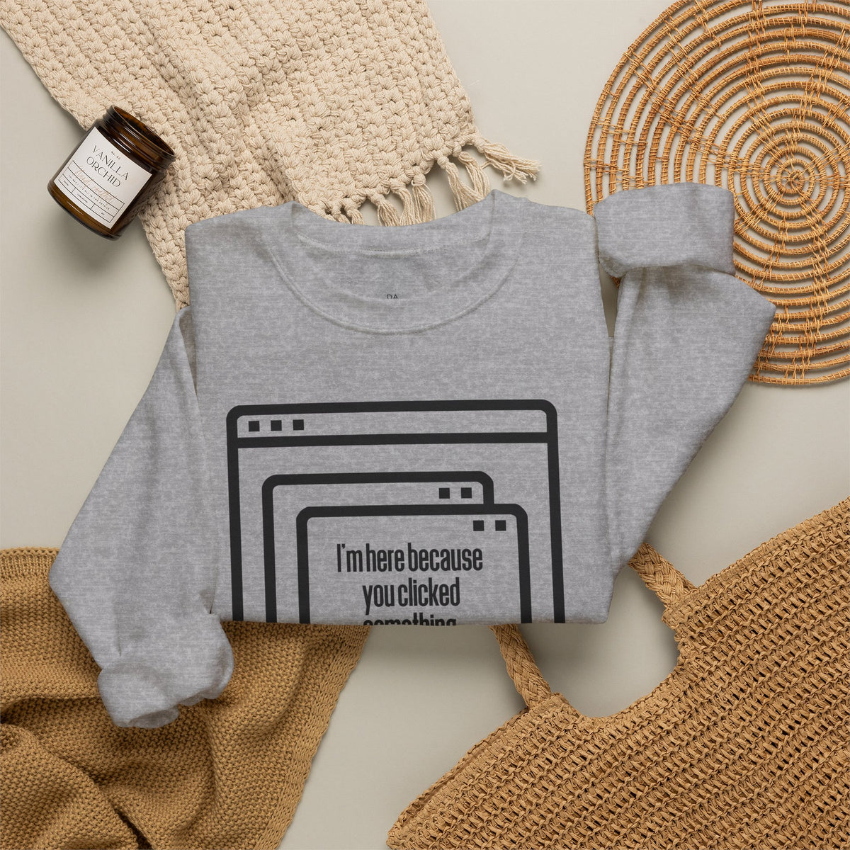 Crewneck Sweatshirt — "Clicked" Graphic