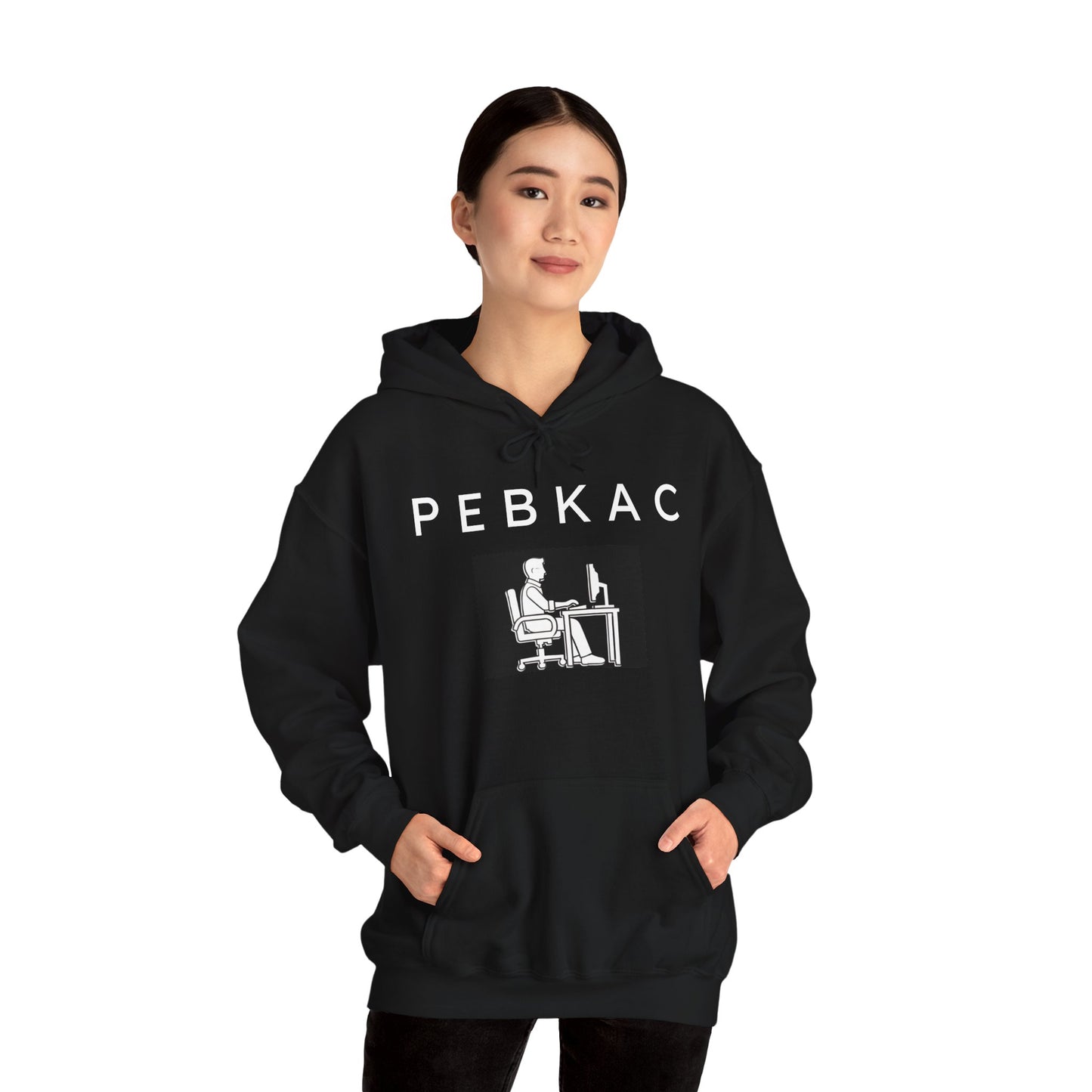 Black - PEBKAC Unisex Hoodie with Gamer Design - Perfect Gift for Tech Lovers
