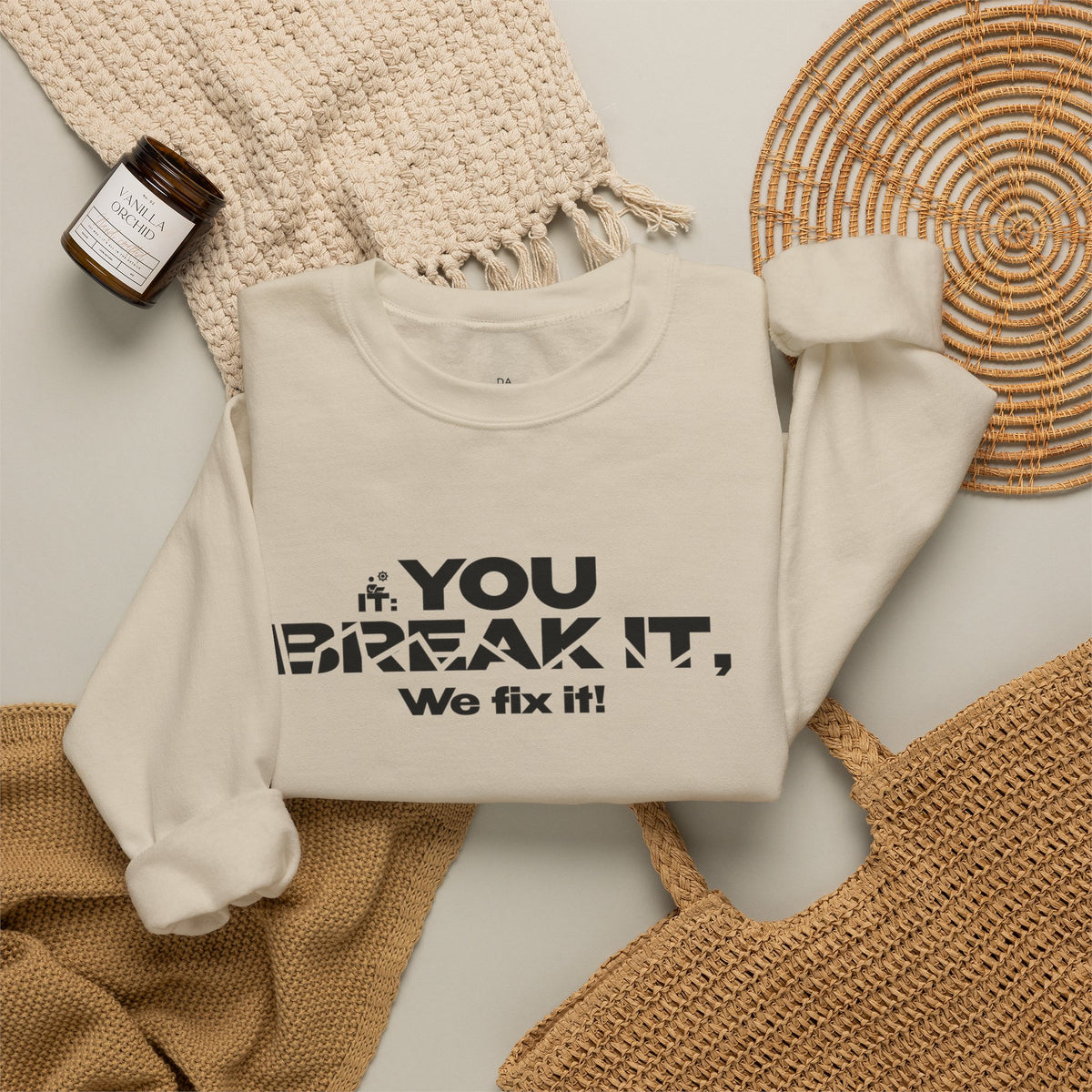 Crewneck Sweatshirt — "Break-Fix." Graphic