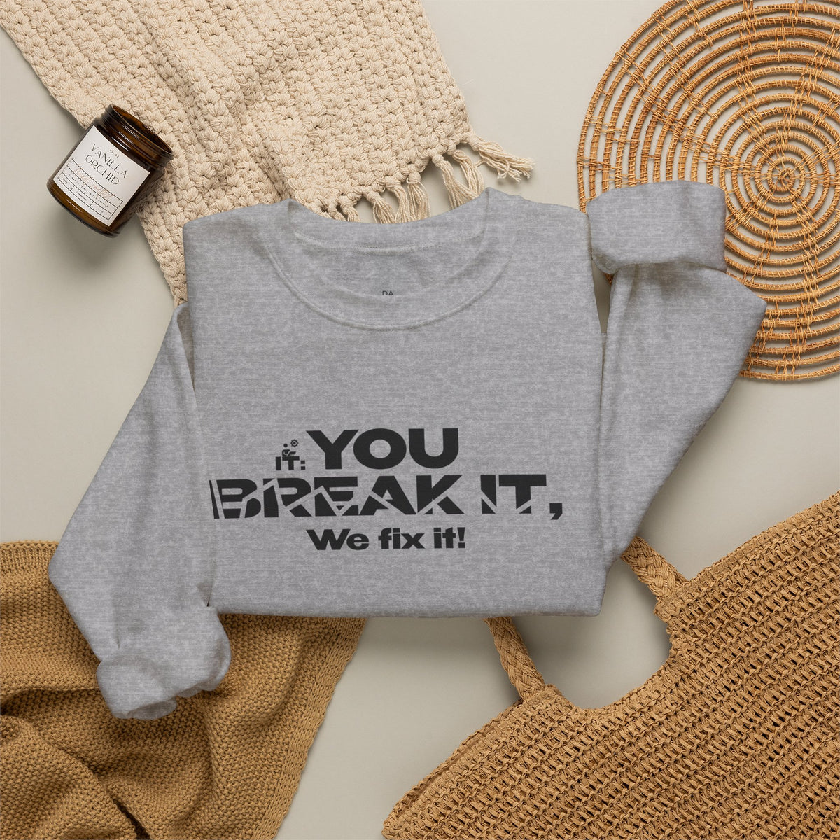 Crewneck Sweatshirt — "Break-Fix." Graphic