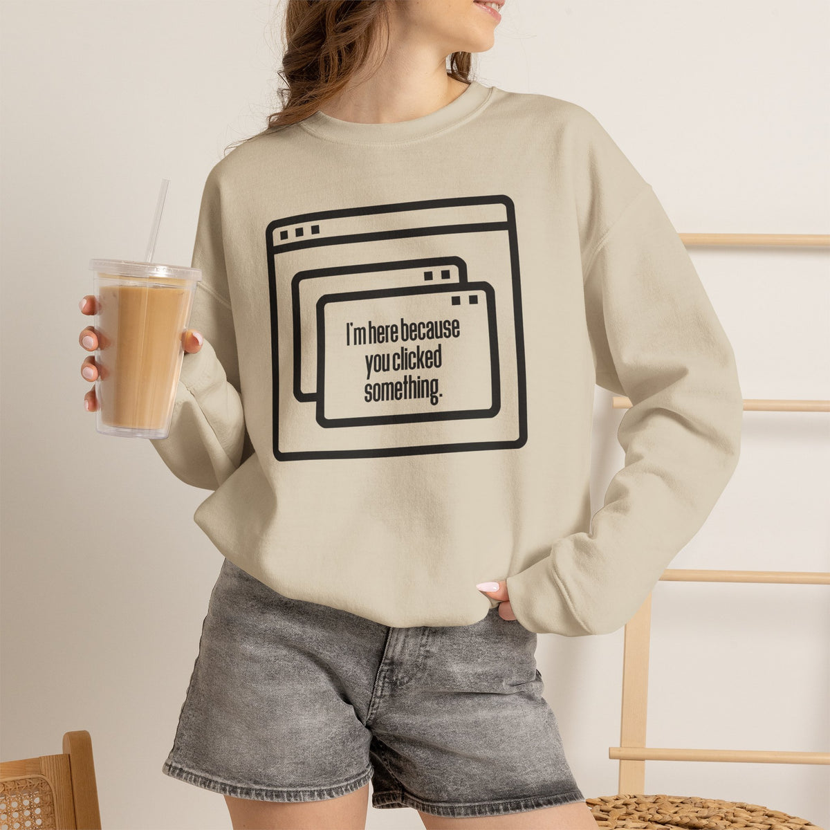 Crewneck Sweatshirt — "Clicked" Graphic
