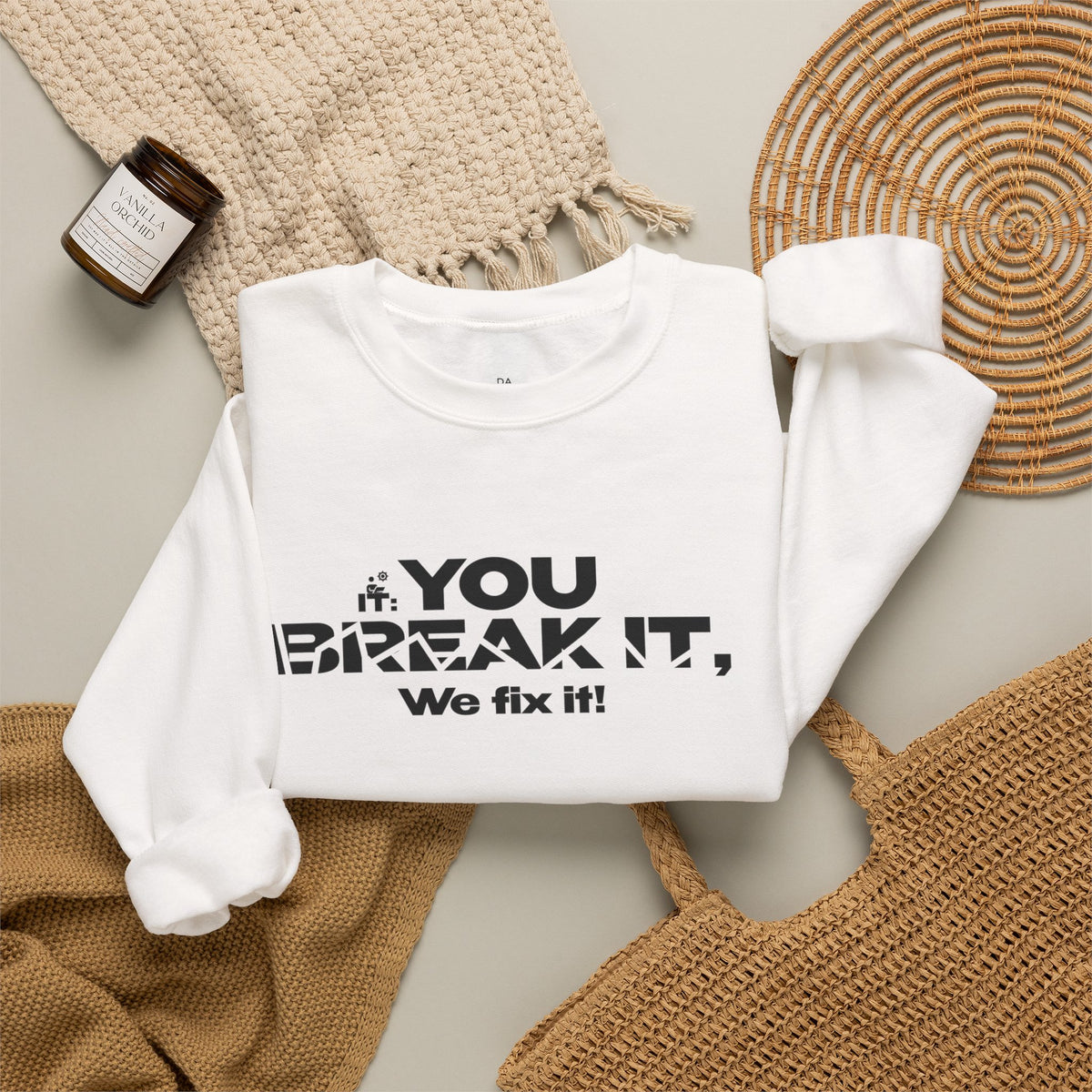Crewneck Sweatshirt — "Break-Fix." Graphic