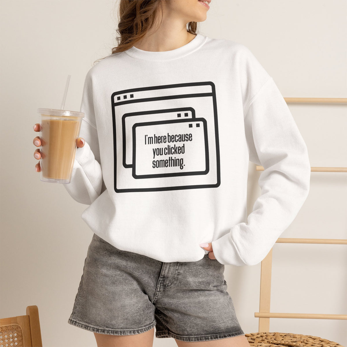 Crewneck Sweatshirt — "Clicked" Graphic