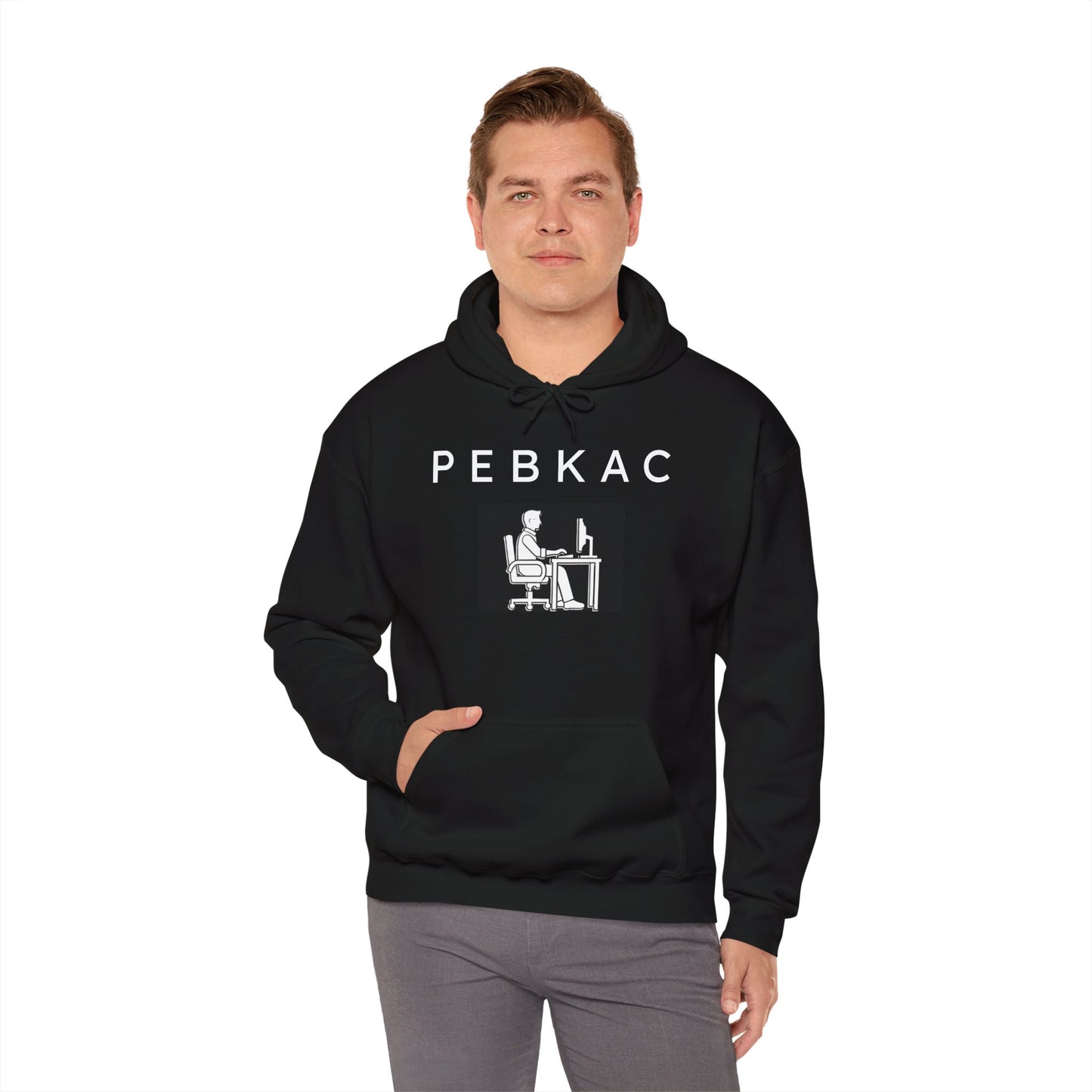 Black - PEBKAC Unisex Hoodie with Gamer Design - Perfect Gift for Tech Lovers